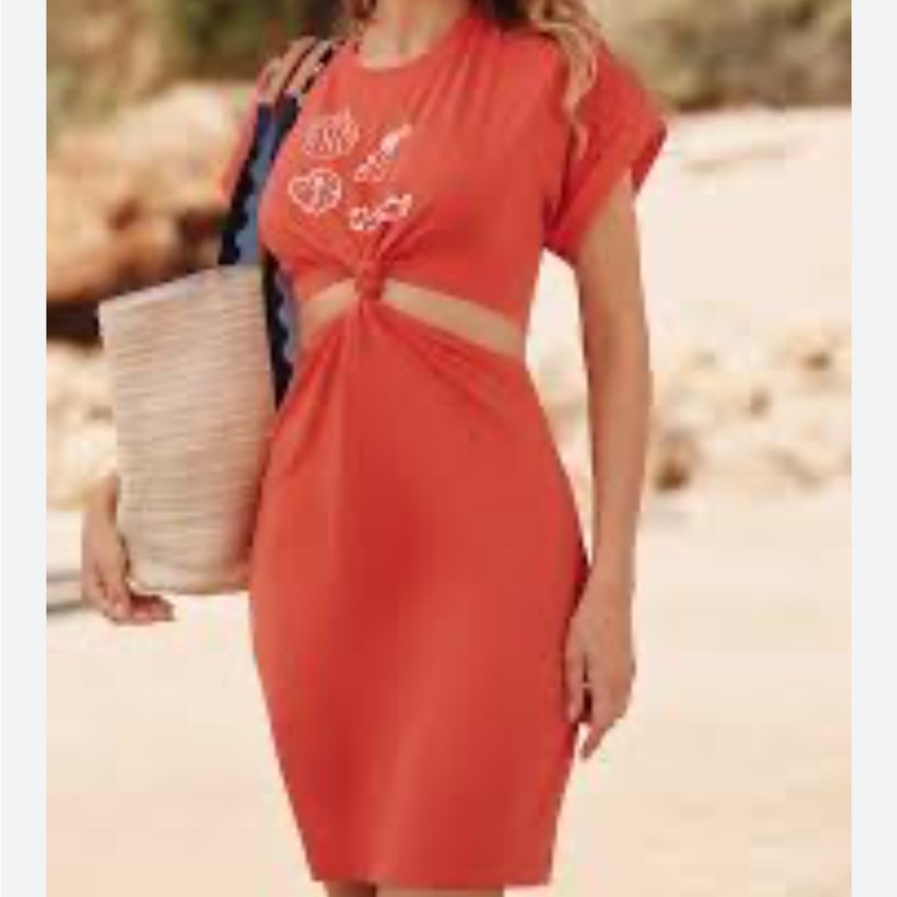 Red Graphic T-Shirt Dress